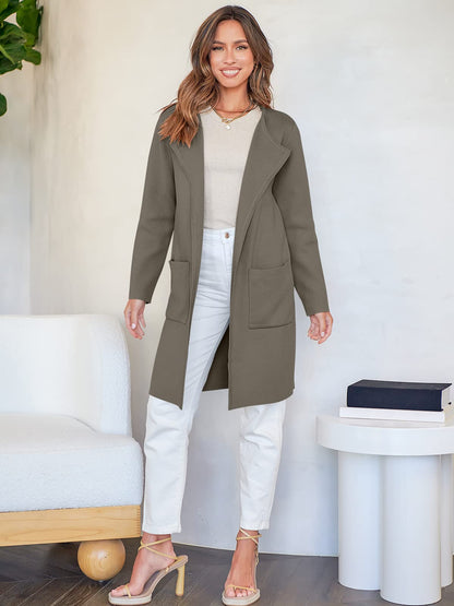 ANRABESS Women's Open Front Knit Lightweight Cardigan Casual Long Coatigan Sweater Lady Jacket Coat 2024 Fall Outerwear