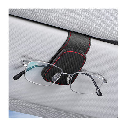 AICEL Sunglasses Holders for Car Sun Visor, Leather Eyeglasses Hanger Mounter, Magnetic Glasses Holder and Ticket Card Clip, Auto Interior Accessories Universal for SUV Pickup Truck